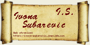 Ivona Šubarević vizit kartica